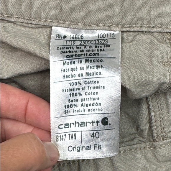 Carhartt B147 Tan Original Fit Shorts Size 40 - Picture 6 of 9